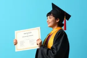 diploma em segundo plano